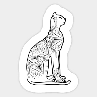 Stylish Mandala Cat Sticker